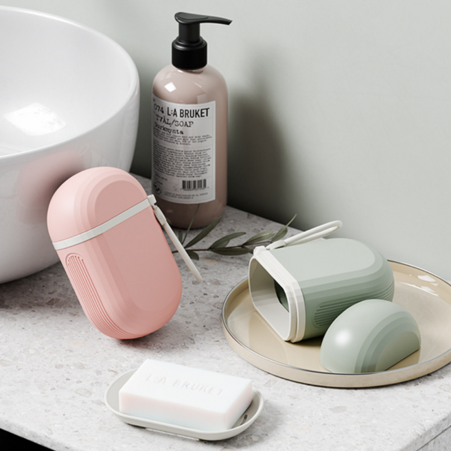 fformme 고리형 TPE 휴대용 비누케이스 (수영장 헬스장), 1개, 민트