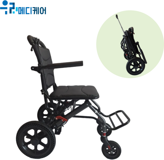 경량휠체어 휴대용 여행용 가정용 접이식 소형 노인 캐리어형 프리미엄 우리메디케어, 1개, 프리미엄휠체어단품