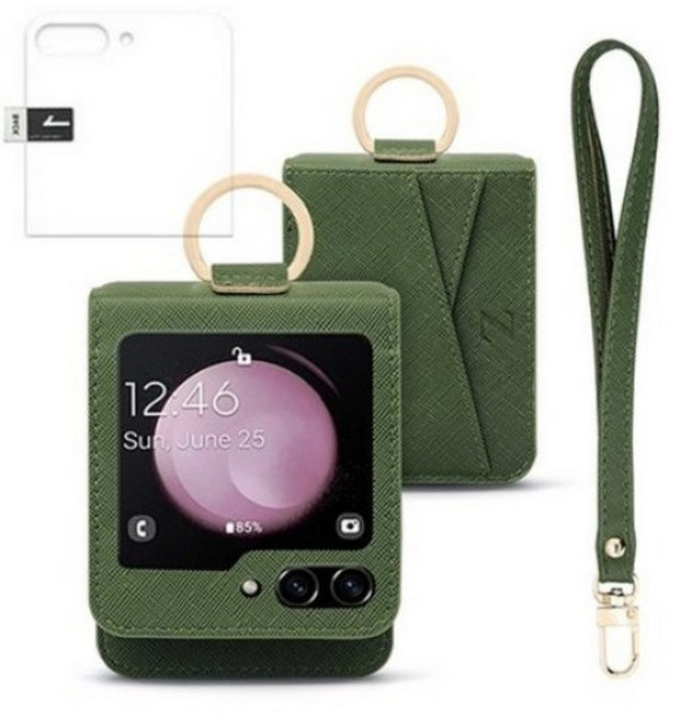 사피아노 링홀더 카드수납 갤럭시 Z플립 케이스 카메라액정보호필름