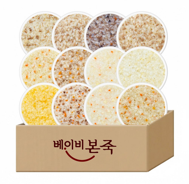 [베이비본죽] 냉장 완료기 이유식 골고루세트(2) 12종 12팩(12개월 이후), 1세트, 200g, 냉장 완료기 골고루세트(2) 12종 12팩