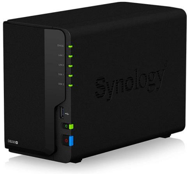 Synology DS220 + 2 베이 NAS 디스크 스테이션 GB DDR4 비 ECC 64 서버 블랙, 1개