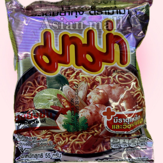 인스턴트누들 쉬림톰남플레이버 55g (밀 대두 새우 함유) 태국, 1개
