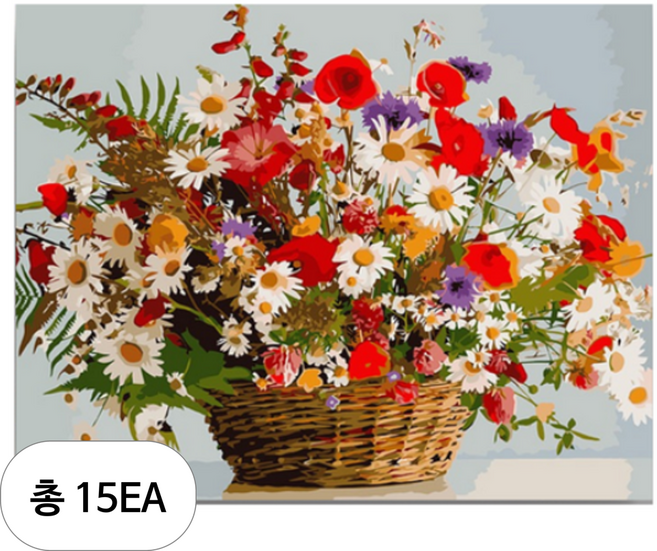 DIY 명화 그리기, 15개, W11 다채로운 꽃바구니