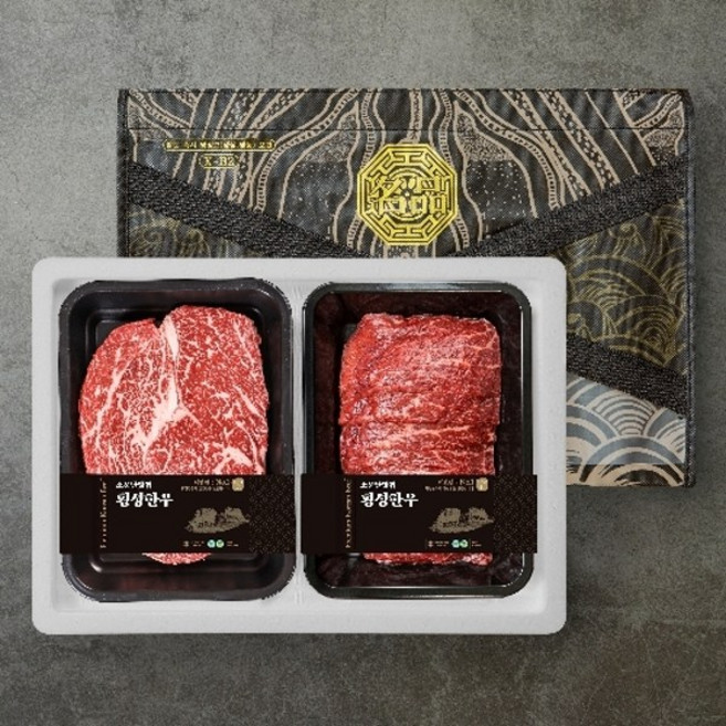 케이엠푸드 횡성한우 선물세트 1+ 600g [등심 300g +불고기 300g], 1박스
