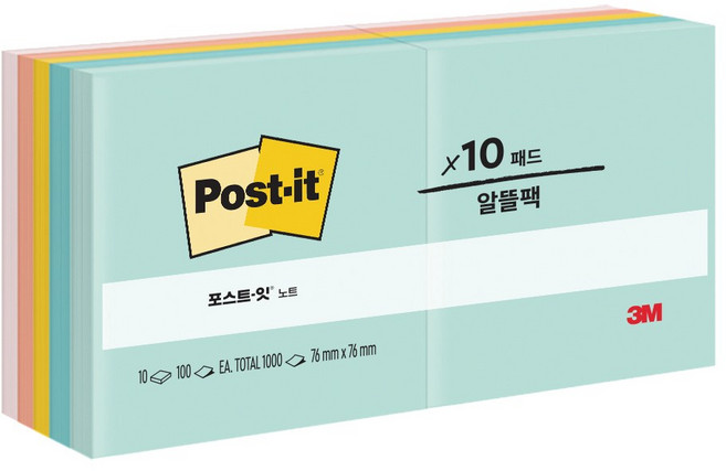 포스트잇 노트 654-10AP 비치사이드 카페 1000매