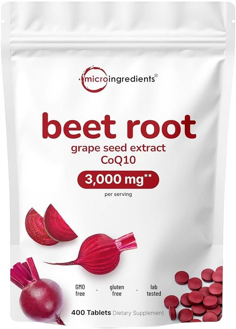 비트 뿌리 3000mg 포도씨 추출물 CoQ10 코큐텐 400정 200회 산화질소 건강 지원 추출물의 슈퍼 - 쿠팡