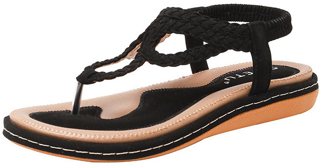 지디오 여성 쪼리 샌들 키높이 3CM 가죽 스트랩 플립플랍 밴딩 슬링백