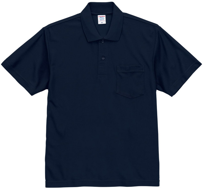UnitedAthle 日本 高效機能口袋吸濕排汗polo衫 4.7oz【UA2021】男女可穿, 深藍
