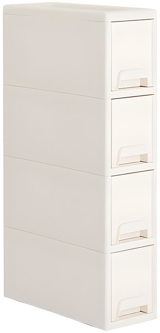 하우스레시피 소프트 슬림 이동식 서랍장 4단, 화이트