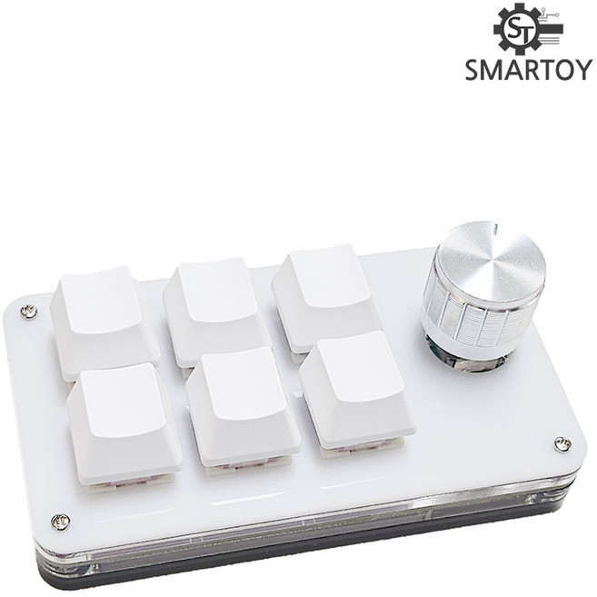 스마토이 매크로 키보드 커스텀 한손 단축 포토샵 영상 편집, 화이트, 단축키보드 6키, 적축