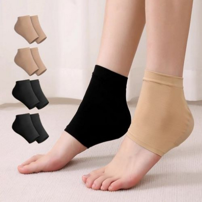 클린웰스 발각질 보습 풋패드 검정+살색 4세트, 1세트, 8개입