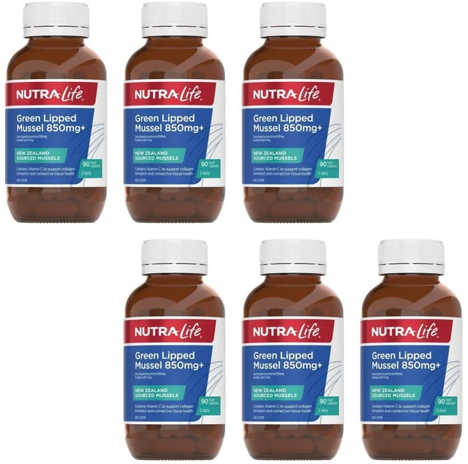 뉴트라라이프 초록입 홍합 초록 홍합 850mg 90정 호주 무료직배송, 6개, 6개 세트 - 쿠팡