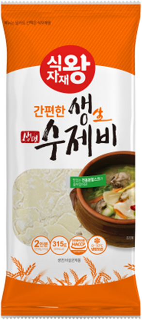 식자재왕 생수제비 2인분 소스포함, 4개, 315g