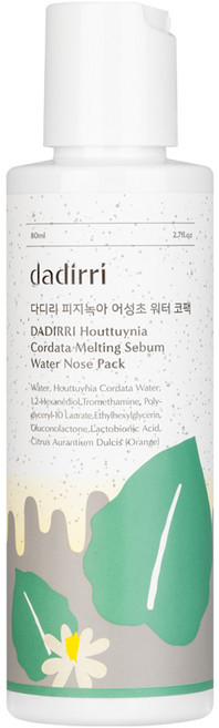 다디리 피지녹아 어성초 워터 코팩 80ml 블랙헤드 피지연화제, 1개, 1개입