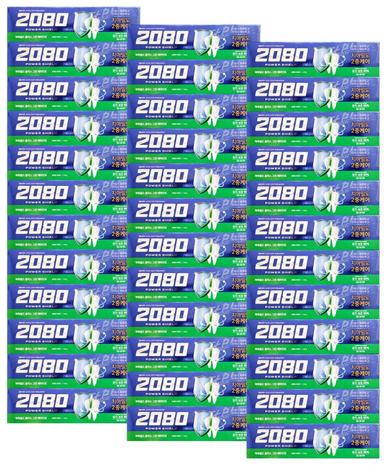 2080 파워쉴드 플러스 그린 페퍼민트 치약, 36개, 140g