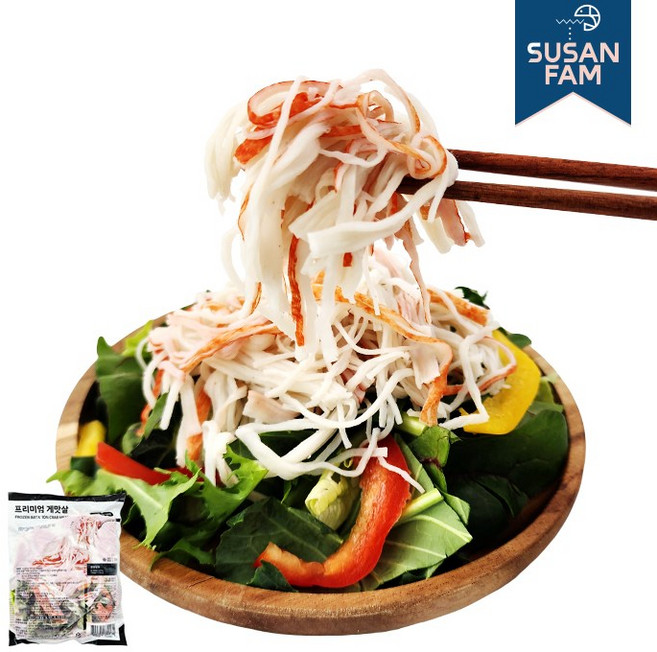 프리미엄 게맛살 1kg 인도 슬라이스 세절형 샐러드 크래미 캘리포니아롤, 1개