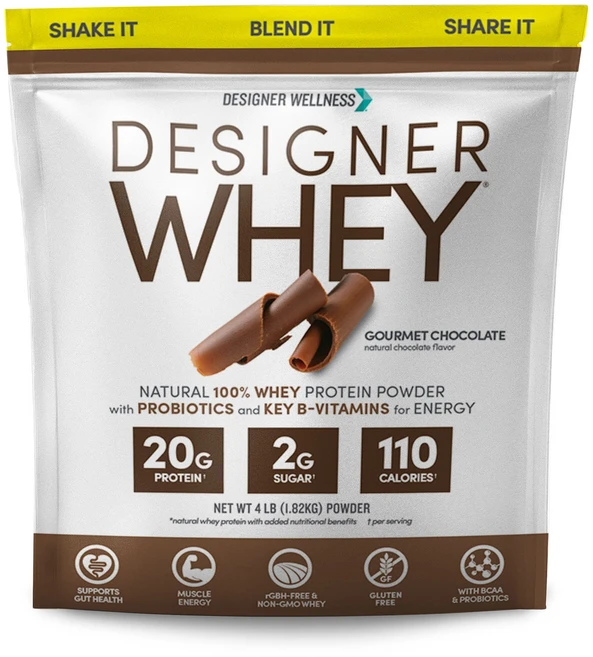 디자이너 프로틴 유청 천연 단백질 파우더 미식가 초콜릿 Designer Wellness Designer Whey Natural Whey Protein Powder with, 4파운드(1팩), 1개 - 쿠팡