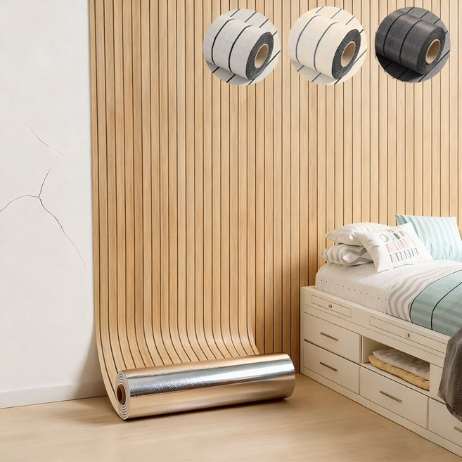 템바보드 벽지 습기 방지 단열 셀프 인테리어 시트지 곰팡이 방지 벽지, 원목색