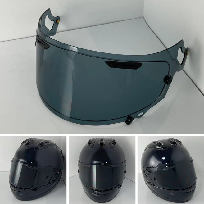 適用 Arai RX7X 鏡片 日夜通用 電鍍透明幻彩極光 高透光 擋風鏡片, 極光黑, 1個