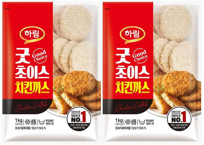 하림 굿초이스치킨까스 1kg, 2개