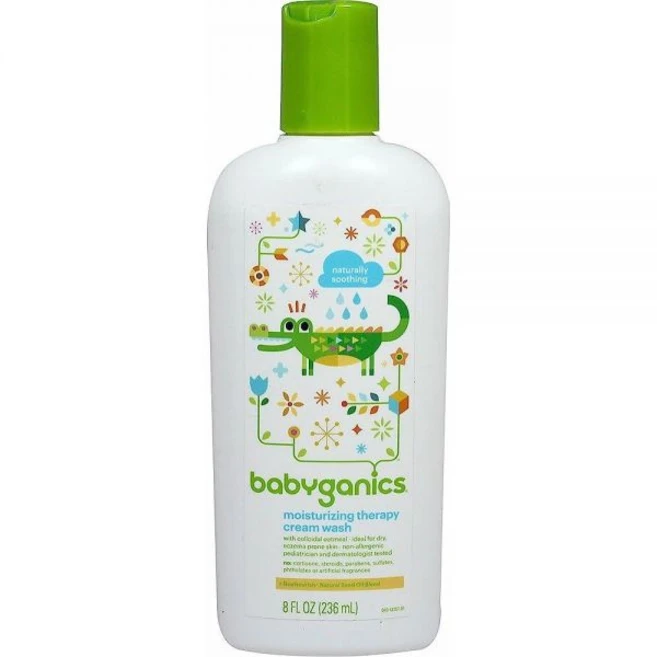 Babyganics Bye Bye 드라이 모이스처라이징 테라피 크림 워시 콜로이드 오트밀 - 236.6ml(8온스) - 쿠팡