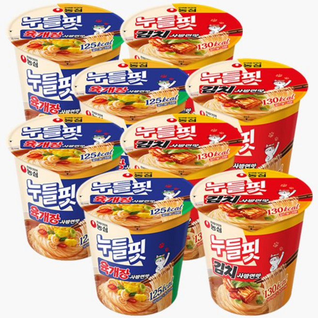 농심 누들핏 육개장 사발면맛 4개 + 김치사발면맛 4개, 1개
