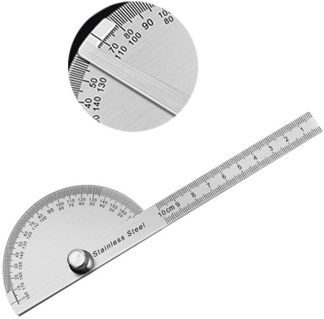 각도자 10cm 각도기 분도기 연귀자 측정 쇠자 철자 10cm, 1개