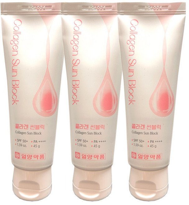 (유통기한 임박상품)일양약품 콜라겐 선블럭 썬크림 미백 주름개선 UV차단 2개+1개(본품)