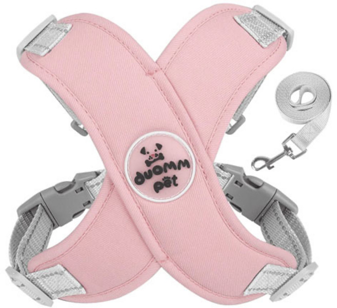 다이쓰음 반려동물 메쉬X 하네스, 1개, 핑크