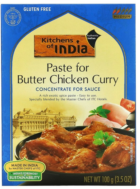 키친오브인디아 버터 치킨 커리 페이스트 100g 인도 커리 카레 마일드 이국적인 향신료, 1개
