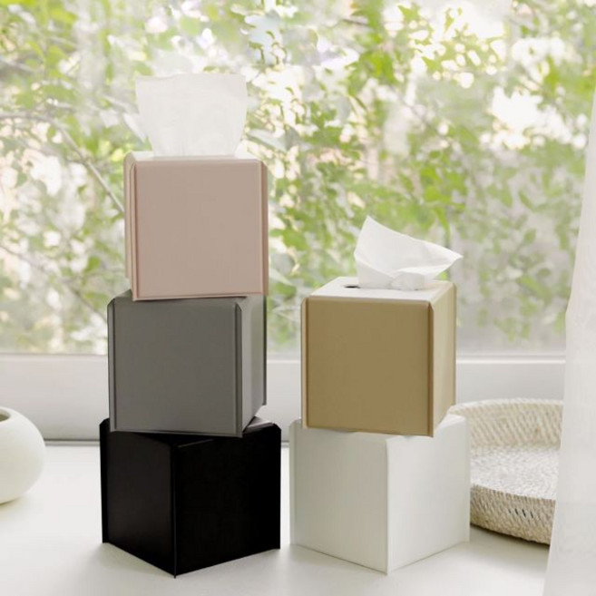 페니체 리빙 프리미엄 PU 미니 각티슈 케이스 S, 1개, 화이트