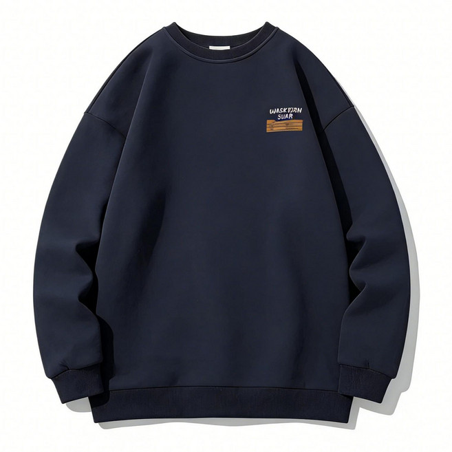 STYLE DR 남성용 트렌디 넉넉핏 맨투맨 빈티지 긴팔