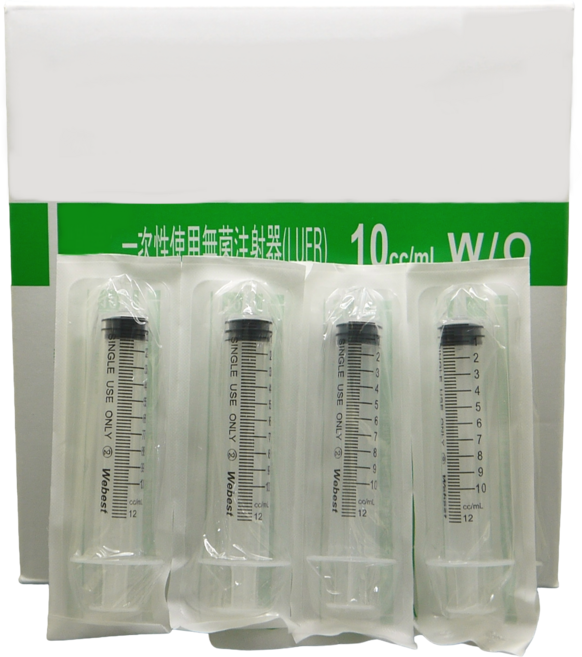 大港化工原料行 液體分裝墨水充填塑膠針筒, 塑膠注射筒10cc (無針), 10個