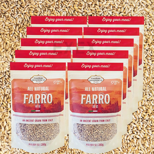 그레인온 파로(엠머 밀) 고대곡물, 280g, 10개