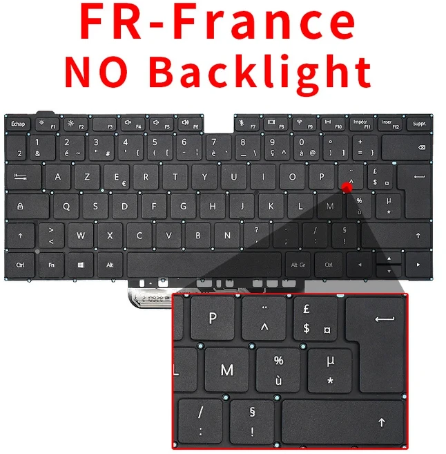 Huawei Magicbook 14 2021 ndr wfe9hn KLVC-WAH9L FR 노트북 키보드 용 백라이트 azerty 프랑스어, 05 FR No Backlight