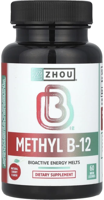 Zhou Nutrition 메틸 B-12 내추럴 체리 소형 사탕 60정, 6개 - 쿠팡
