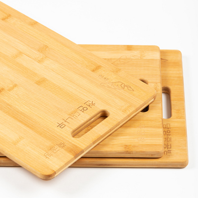 친환경 조리도구 항균 향균 천연 대나무 양면 플레이팅 캠핑 원목 도마 세트, 소+중+대 (3세트), 1개