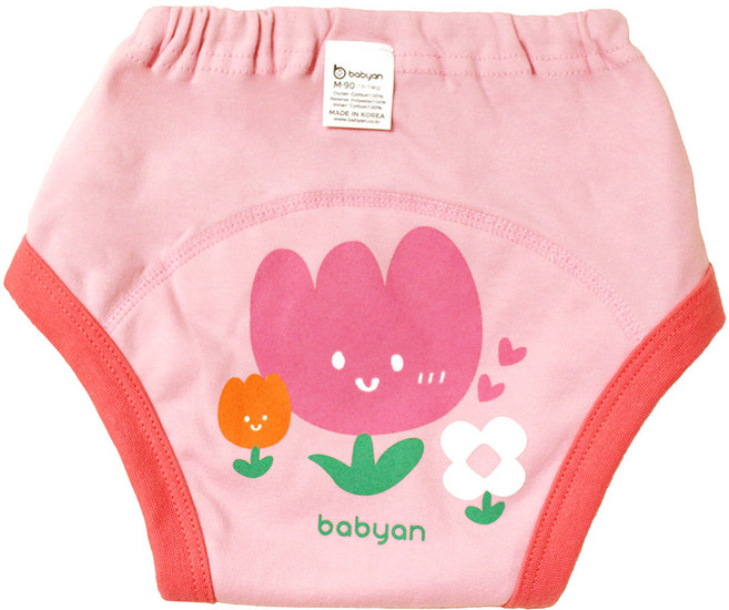 베이비앙 국내산 자체생산 무형광 3~6중 배변훈련팬티(어린이집필수준비물)(오후5시이전 주문건 다음날도착), 04_플라워 배변훈련팬티(3중), 1개