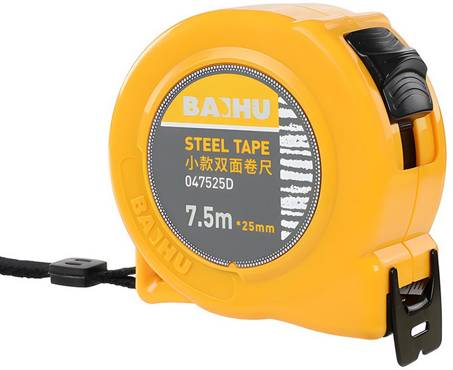 7.5m 소형 양면 줄자 센티미터 눈금 포함 정밀 측정이 가능하며 양면 잉크젯 인쇄 무광 마감 처리 방수 내충격성 내마모성, 1개