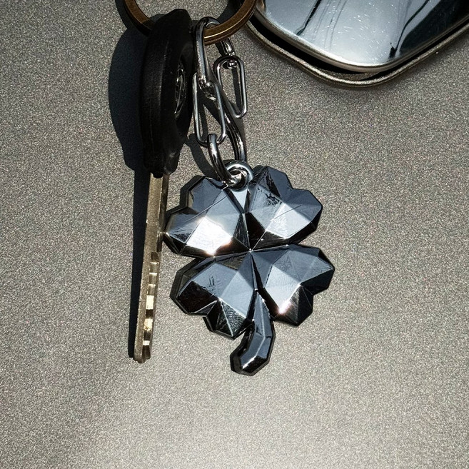 행운의 네잎클로버 키링 골드 실버, 1개, 클로버 (실버)