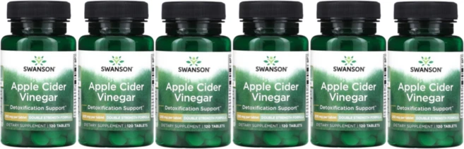 애사비 SWANSON 사과 Apple 식초 비니거 Vinegar 200mg tablets, 6개, 120, 120정 - 쿠팡
