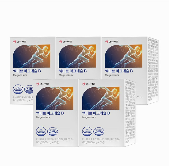 안국약품 액티브 마그네슘B, 60정, 5개