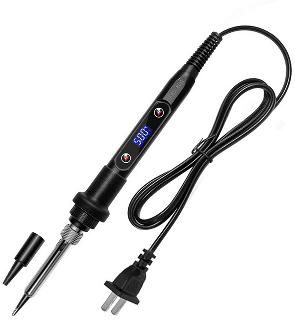 黑金剛五支裝烙鐵頭套裝 多功能焊接工具 快速導熱 精準控溫, 1個, 黑色【110V】80W