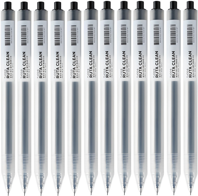 투코비 루타클린 BOCAI 반투명 매트바디 중성펜 0.5mm, 블랙, 12개