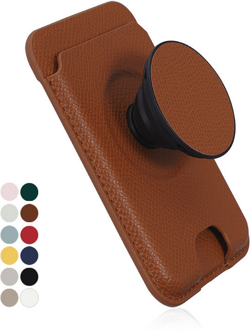 갤러플 아이폰 맥세이프 카드지갑 교통카드 포켓 케이스, 브라운원형, 1개