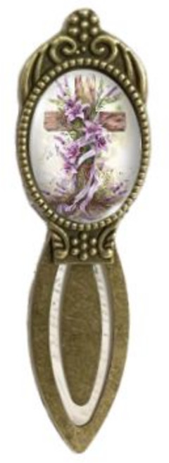 보스케 십자가 성경 메탈 책갈피, 1개, 보랏빛 묵상