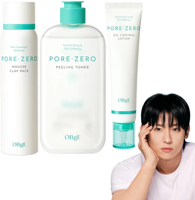 오브제 포어 제로 필링 토너+오일 컨트롤 로션+무스 클레이 팩 3종 세트, 1세트 - 쿠팡