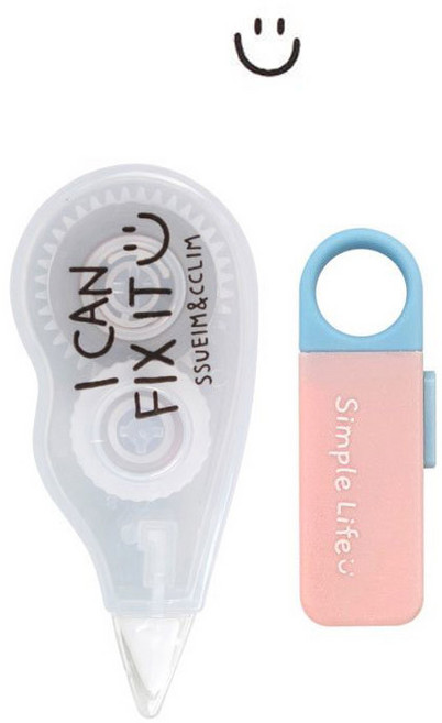 미니칼 컷터칼 커터칼 심플라이프, [SET]미니커터칼(랜덤)+수정테이프(랜덤)