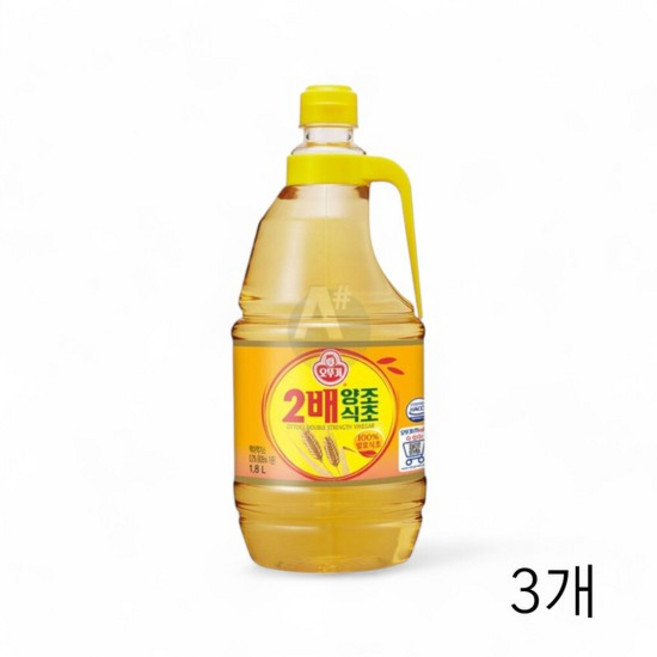 오뚜기 2배양조식초 1.8L X 3개 대용량 업소용식초 요리식초 2배식초 두배식초 대용량식초, 없음