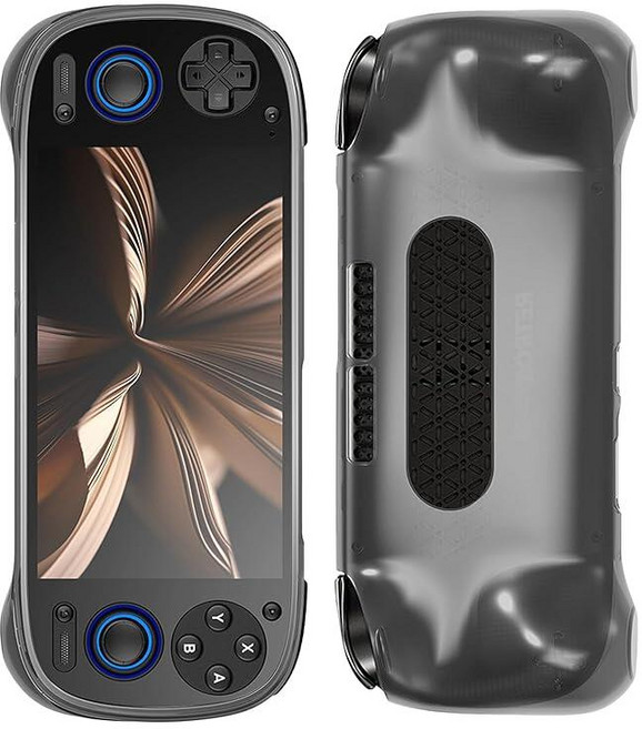 Retroid Pocket 5 레트로 휴대용 게임 콘솔용 투명 케이스 WUNIAK 두꺼운 업그레이드 디자인 긁힘 방지 내구성 보호 고무 TPU 커버 투명 블랙 474575, Retroid Pocket 5 레트로 휴대용 게임 콘솔